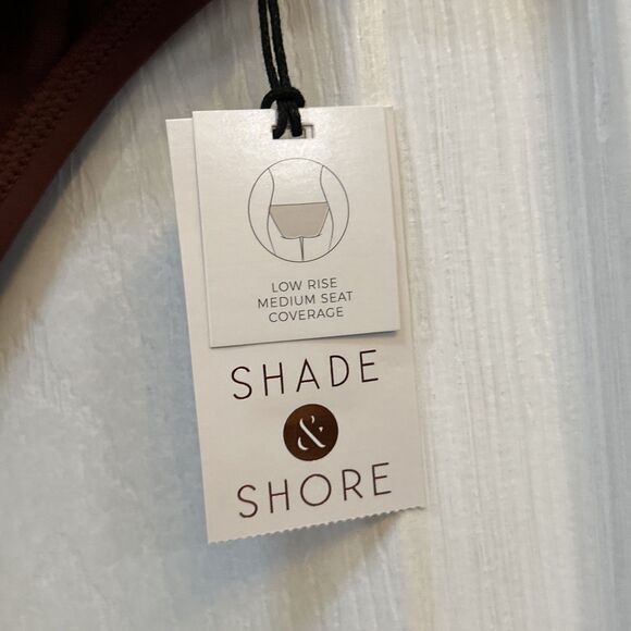 NWT Women's Low Rise Cheeky Bikini Bottom Shade & Shore Brown Size L 12/14 - Picture 6 of 16